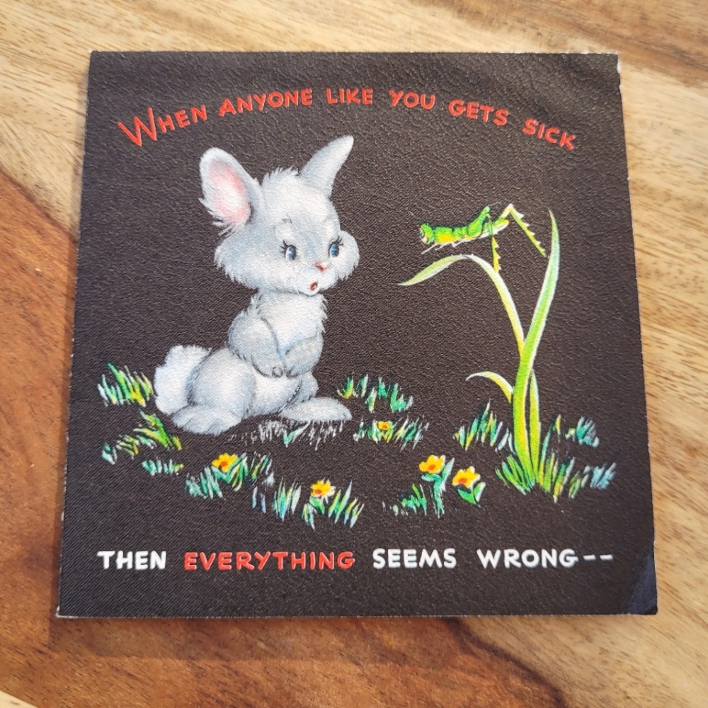 Vintage 1950s-1960s Get Well Soon greeting card
